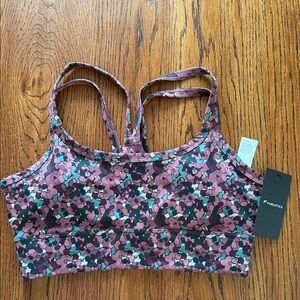 Fabletics Women's Floral Sports Bra - Pink and Green